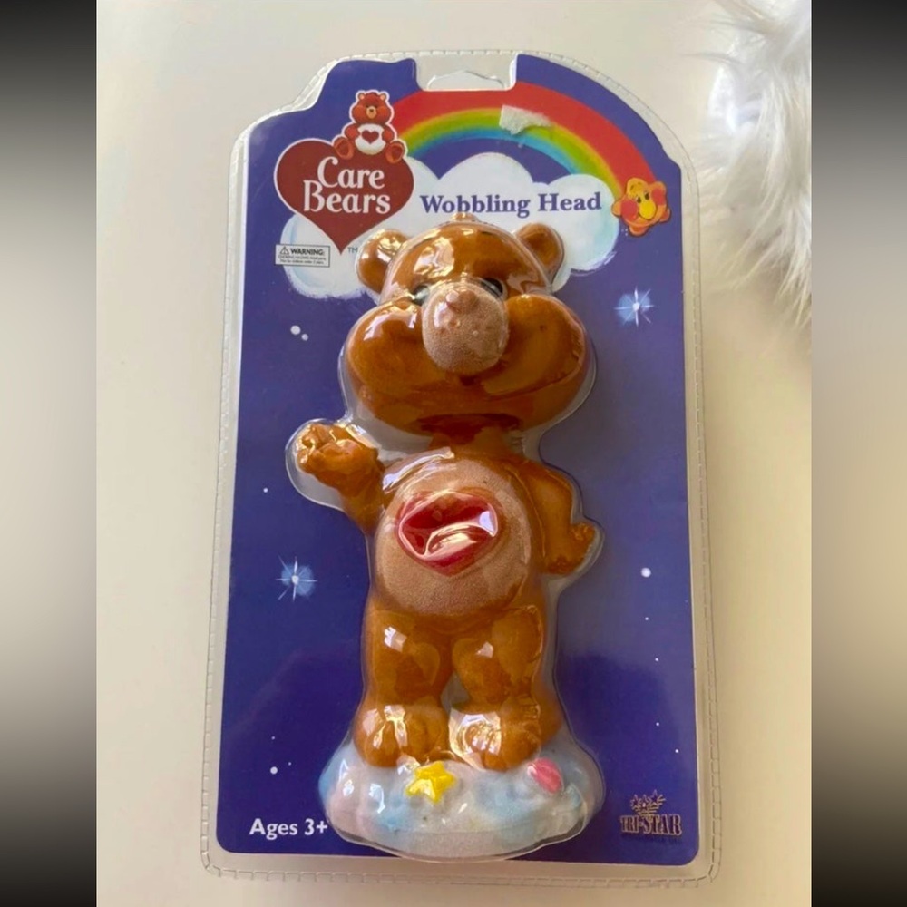 Care Bears Vintage Tenderheart Wobbling Head Fuzzy Bobblehead 2003 NIB
